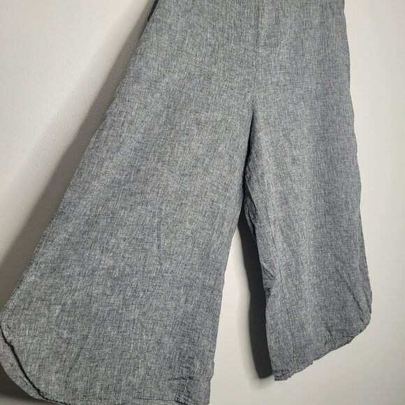 Cynthia Rowley gray linen blend pull on plus size coastal beachy vacation pants - Picture 2 of 8